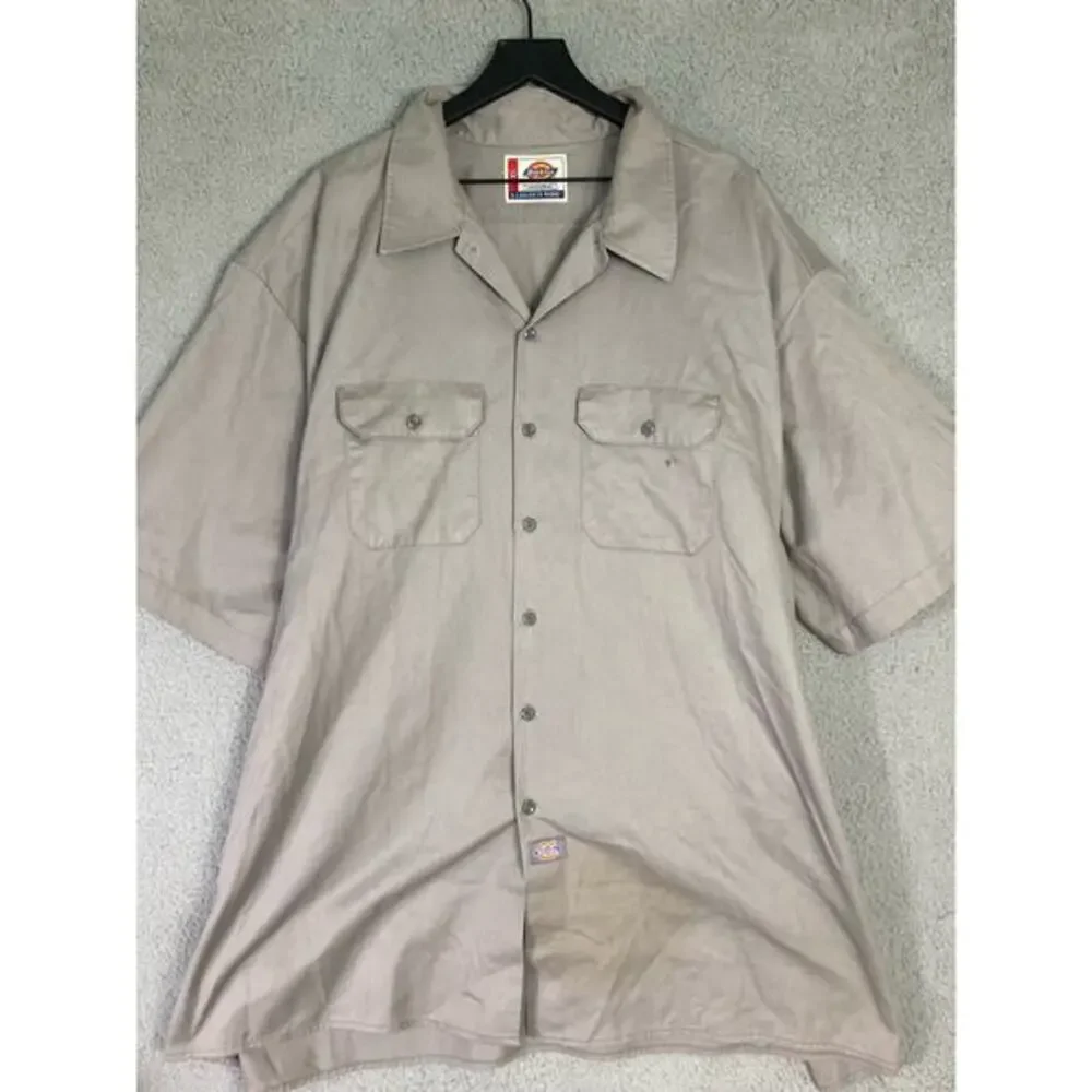 Dickies Men's Short Sleeve Work‎ Shirt 5XL Big Tall Plus Size Beige Workwear